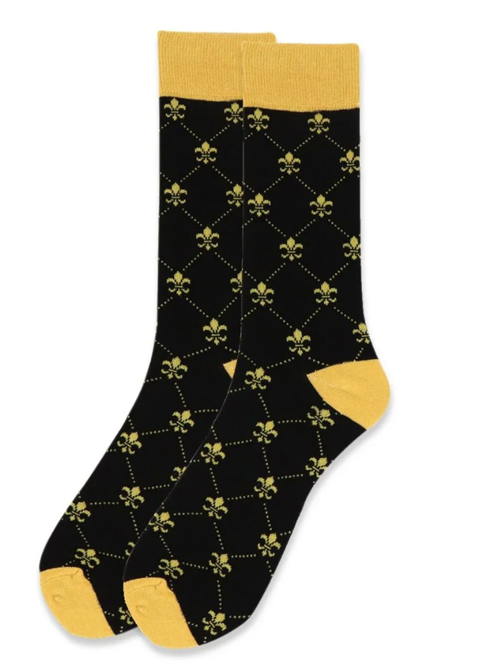 Men's Fleur-de-lis Socks - Black /Yellow/ Gold- Saints- NWT